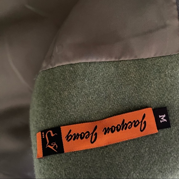 Vintage designer Mod Style Front Pockets jaeyoon jeong wool dress Wool green - Picture 9 of 9